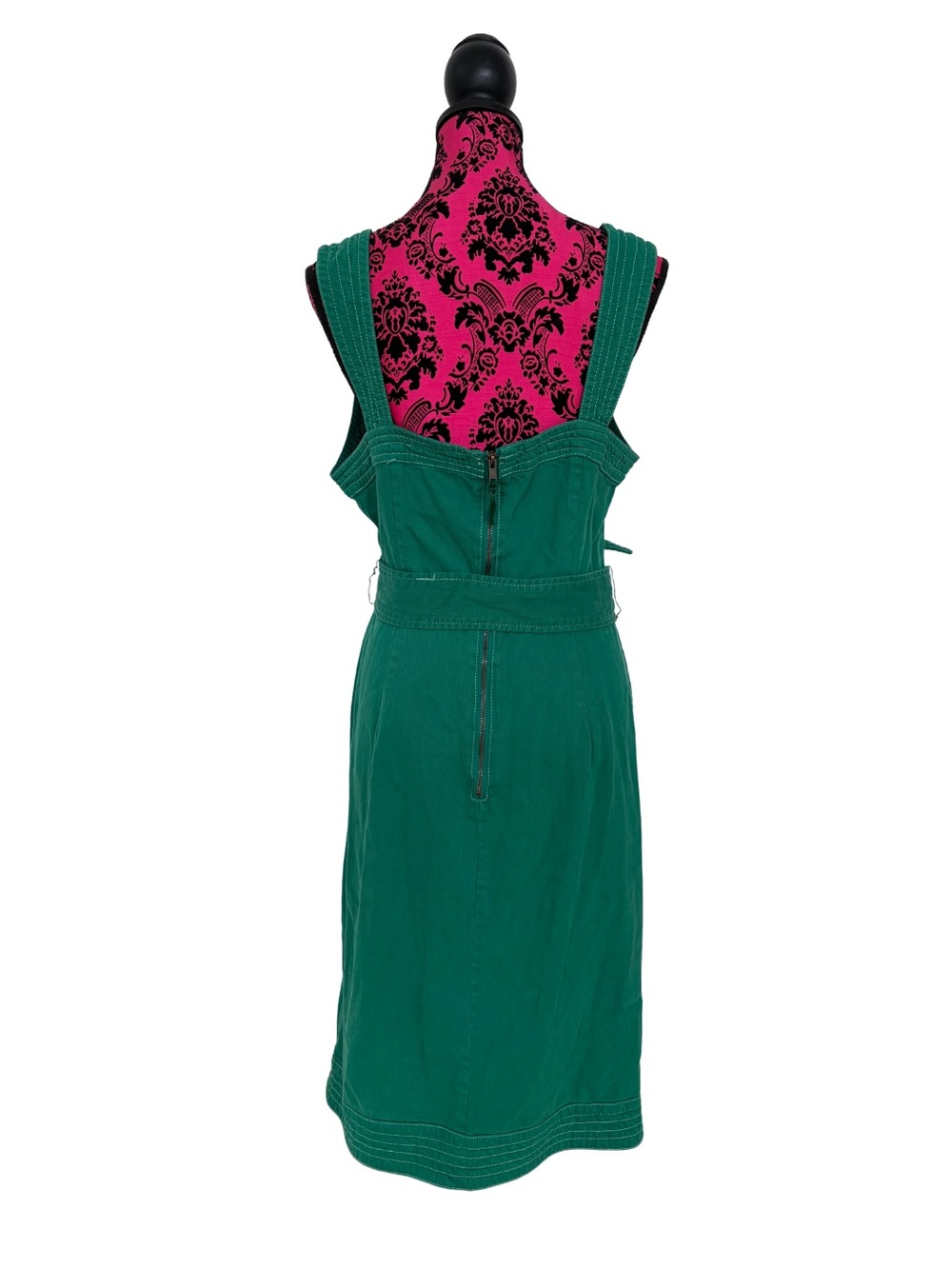 Anthropologie Maeve Elizabeth Button Front Midi Dress Green Belted US 14 - Picture 3 of 13